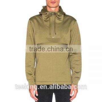 wholesale mens custom plain quarter zip hoodie