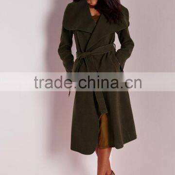 best selling custom lady khaki waterfall coat wholesale