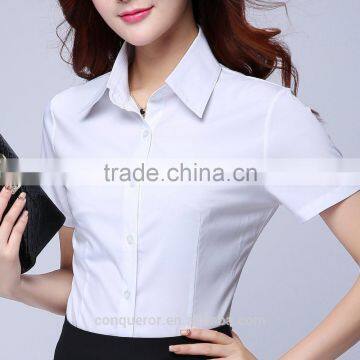 cool polo cotton open design shirts for lady