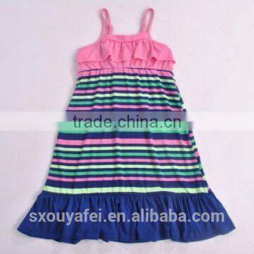 Kids Clothing Wholesale Strapless Dress for Child Girls Slip Dress in Stock