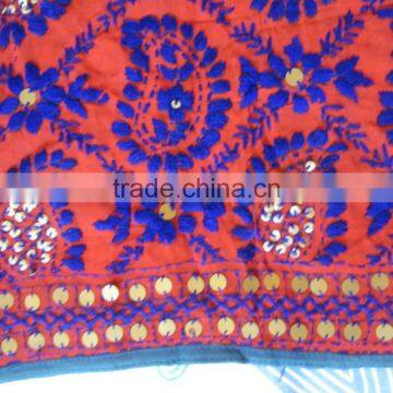 Multicolor PHULKARI GEORGETTE DUPATTA SHAWL, Sequin Hand Embroidery Dupatta photo-4