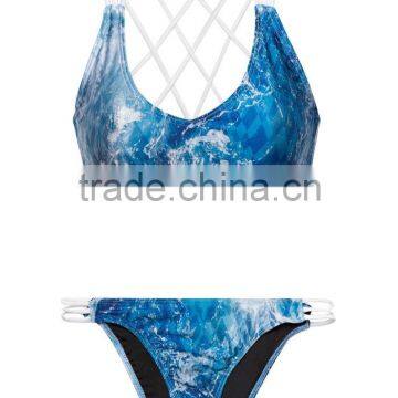 Ladies Fashion Print and Cross Strap Bikini-2 photo-3