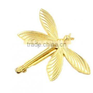 Children's hair ornament,gold dragonfly design hairgrips in bulk