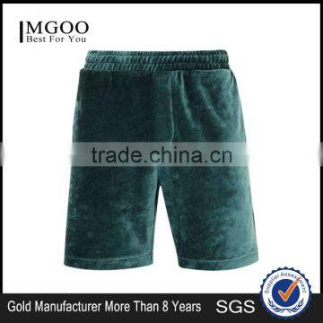 MGOO Fashion Track Style Men Velour Shorts With piping To Keen Length Leisure Velvet Board Shorts