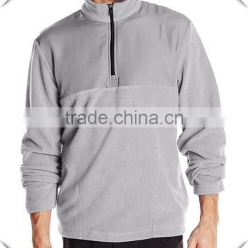 wholesale 100% Polyester Anti pill Men's stylish Golf 1/4 Zip Long Sleeve Fleece Jacket made in MaRainbow