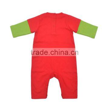 Fake Two Piece Baby Boy Romper Long Sleeve Christmas Romper photo-2