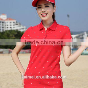 2017 Wholesale Good Quality Hot-selling New Design Pique Polo Shirt for Women photo-3