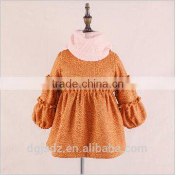 Pure Color Mosaic Dress Kids Girls Frozen Chic Dreses Woolen Dresses for Fashion Girls photo-2