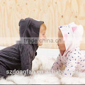 Cute Hooded Romper 100%Cotton Newborn Baby Clothes photo-4