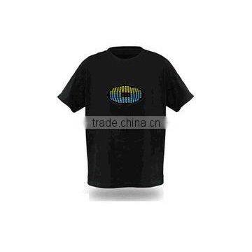 customized el sound active t-shirt with music flashing