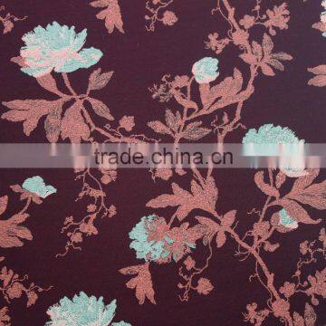 Shaoxing factory customize jacquard floral fabric for lady dress