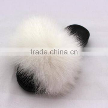 Myfur 2017 Fashionable Soft And Comfy Fluffy Women Ladies Indoor Real Fox Fur Slippers photo-2