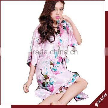 Bridal silk robe Custom made women robe Long Nightgown 0609003