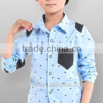 100% fashion printing color matched shirt for kids
