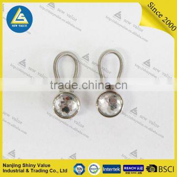 10mm Diameter Professional Metal Button Shirt Extenders With Spring and Pure White Diamond Studded photo-3