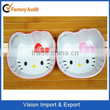 Children Hello Kitty Sharped Rice Bowl Melamine Rice Bowl Microwave Safe Rice Bowl