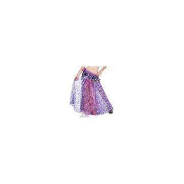 Decorative Chiffon Sequin Belly Dance Skirt for Show , Belly Dancing Dress