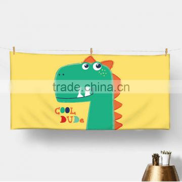 cartoon animal custom print microfiber beach towel for children