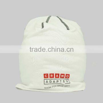 embroidery printing custom logo winter spandex cotton jersey beanie hat with cover stitch