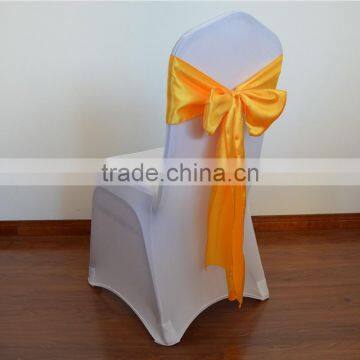 Cheap yellow satin chair sashes for weddings