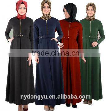 navy blue 4 color hemp muslim dress/ xger muslim islamic fashionable abaya kaftan dresses/fancy dl islamic muslim dress