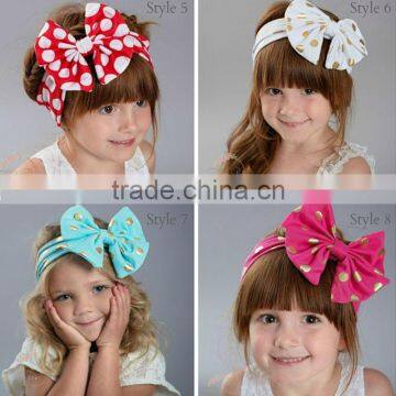 New Baby Girl Big Messy Bow Headwrap Baby Headbands Fashion Jersey Knit Headwrap Turban Headband