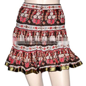 India Valentine Gift fashion Handmade Gypsy Hippie Floral Print Mini Short Skirt