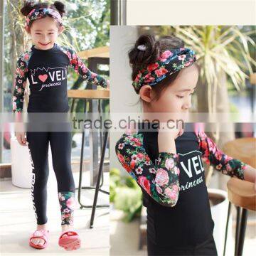 Best Selling Sweet Two Piece Set Floral Design 82% Nylon18% Spandex Baby Kids Swimsuit Child Swimwear photo-5