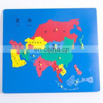 China Supplier Laser Cutting Montessori Wooden Puzzle Maple World Map With High Service