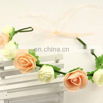 FG-0009 wholesale bridal wedding artificial wicker flower garland/ flower head wreath