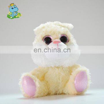 Cheap price custom stuffed rabbit toys with pink big eyes from China