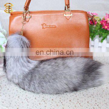 Real Fur Trim Key Chain Fox Tail Fur Keychain White Fox Fur Tail