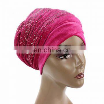 Sky Star Ironed Tthe Velvet Hood Muslim Long Tail Cap Wrap Head Scarf Hat photo-3
