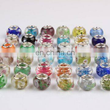 Mixed handmade findings for charm bracelets murano lampwork glass european beads