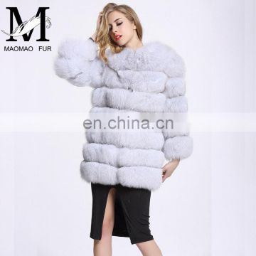 2015 New Design Italian Patternn Jacket Natural Real Blue Fur Fox Coat