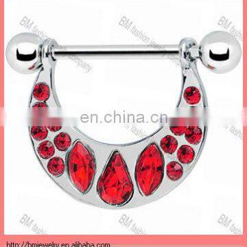 Red Jeweled Goddess Nipple Shield piercing jewelry rings fashion design