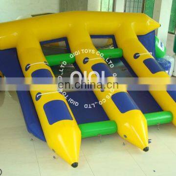 0.9mm pvc tarpaulin inflatable flyfish, inflatable water games flyfish banana boat