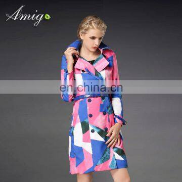 Top sale out coat with pink/white/blue color young lady dress