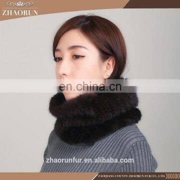 factory price knitted mink fur scarf