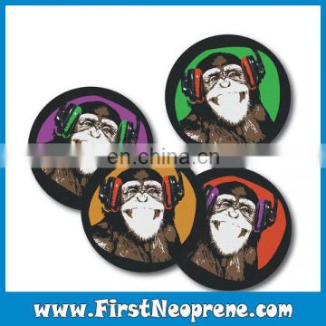 Monkey Colorful Carton Funny Neoprene Coaster