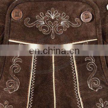 Authentic German Bavarian Lederhosen Dark Brown Suede Leather (Bavarian Clothing) photo-4