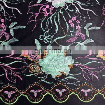 OLF0116 Elegant flower design french multi color embroidery lace fabric for dress