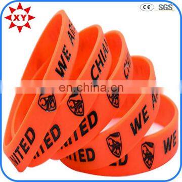 1 inch orange silicon engraved wristbands