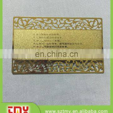 Standard size gold or silver plating High quality Stainless steel metal business card