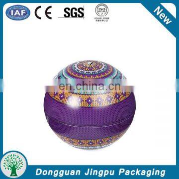 Promotional wholesale ball shape christmas gifts tin box with tag