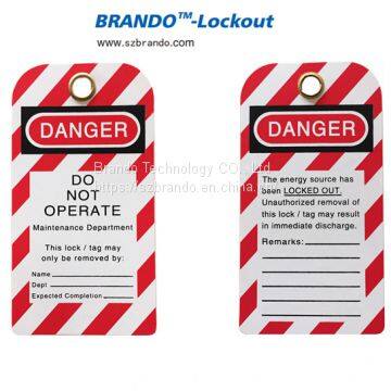 Safety Lockout Tagout PVC Padlock Label Safety Tag and Sign photo-2
