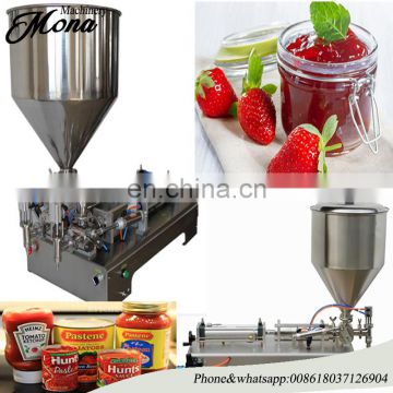 Hot sales semi-auto table top pneumatic oil filling machine honey filling machine cream filling machine with heater and mixer