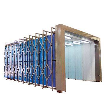 Telescopic paint spray booth of large workpieces