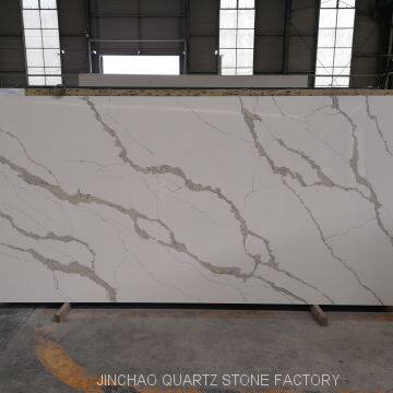 Artificial calacatta white quartz slabs