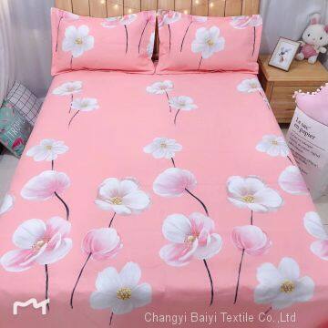 Wholesale 100% Polyester flower print bedsheet fabric/Printed fabric for making bed sheet